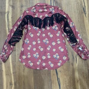 Floral Fringe Western Shirt